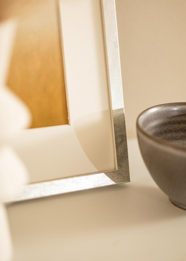 Okvir Ares Srebrna 50x50 cm - Paspartȗ Bela 16x16 inches