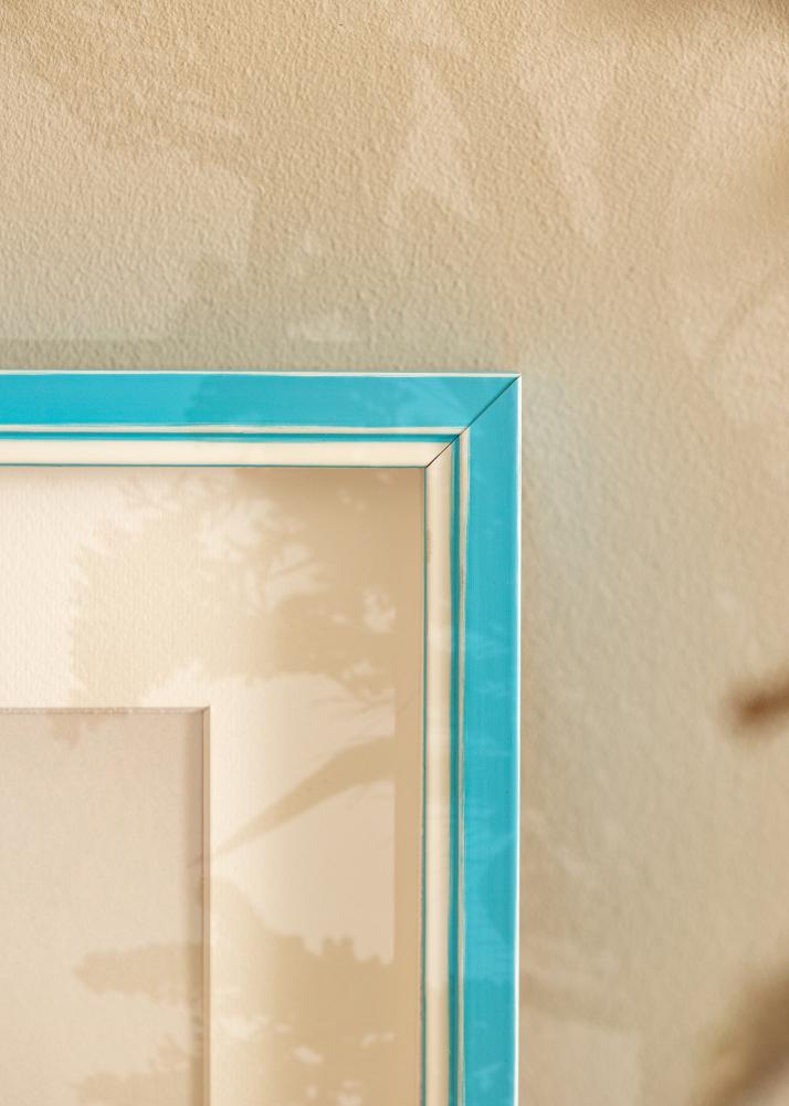 Okvir Diana svetlo modra 24x30 cm - Paspartȗ bela 6x8 inches