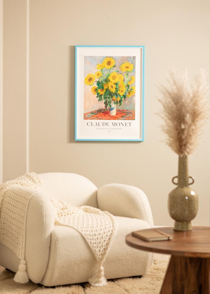 Okvir Diana svetlo modra 24x30 cm - Paspartȗ bela 6x8 inches