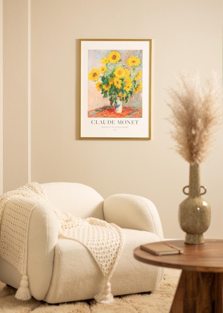 Okvir Minerva zlato 40x50 cm - Paspartȗ Bela 28x38 cm