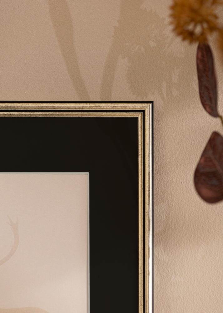 Okvir Horndal Srebrna 60x60 cm - Paspartŭ Črna 50x50 cm