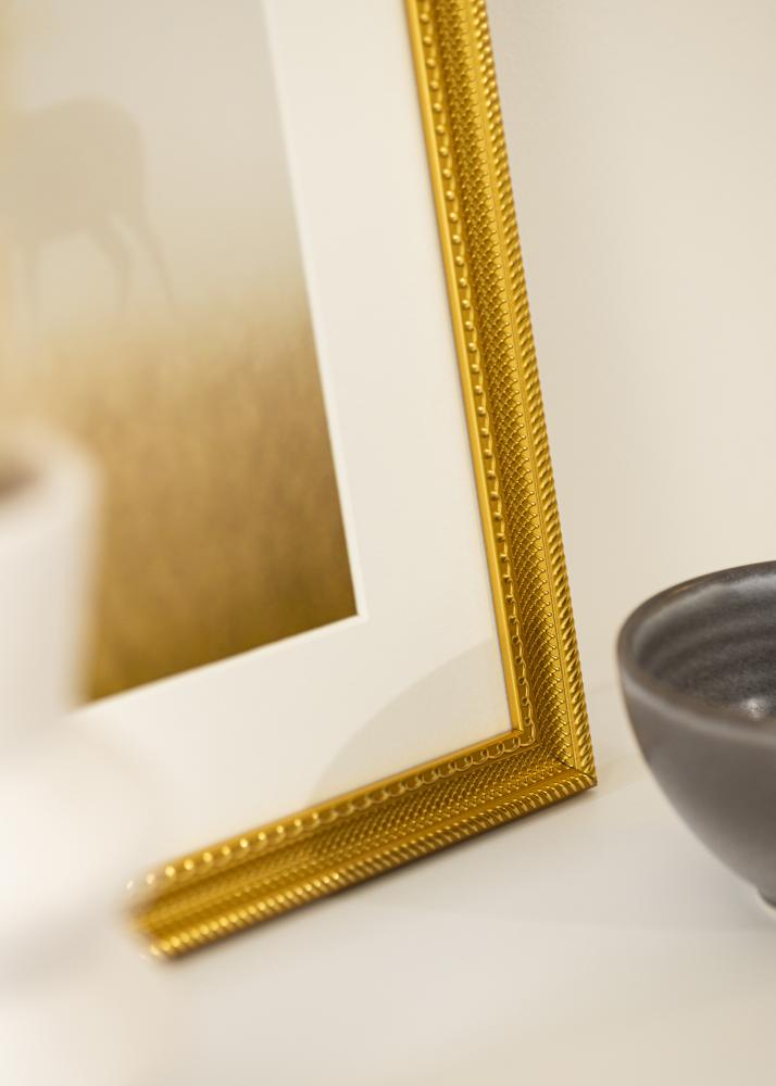 Okvir Lattice zlato 50x70 cm - Paspartȗ Bela 16x24 inches