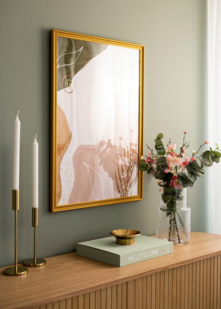 Okvir Lattice zlato 50x70 cm - Paspartȗ Bela 16x24 inches