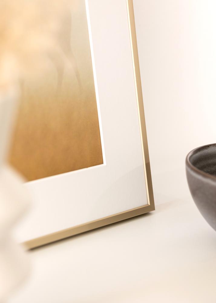 Aluminijast okvir Medenina 70x100 cm - Paspartȗ Bela 24x36 inches