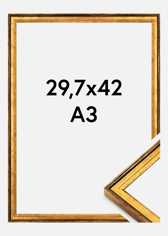 Okvir Ringa Akrilno steklo Zlato 29,7x42 cm (A3)