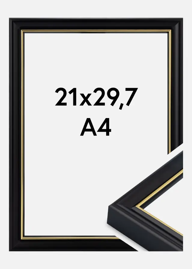 Okvir Canterbury Akrilno steklo Črna 21x29,7 cm (A4)