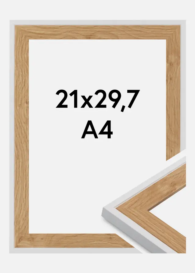 Okvir Linea Akrilno steklo Beech / White 21x29.7 cm (A4)