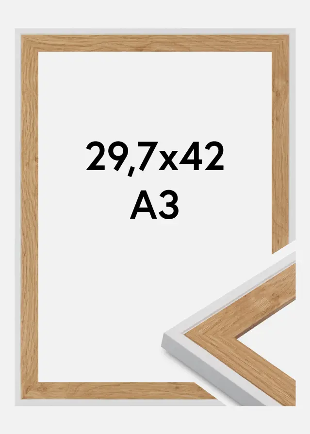 Okvir Linea Akrilno steklo Beech / White 29.7x42 cm (A3)