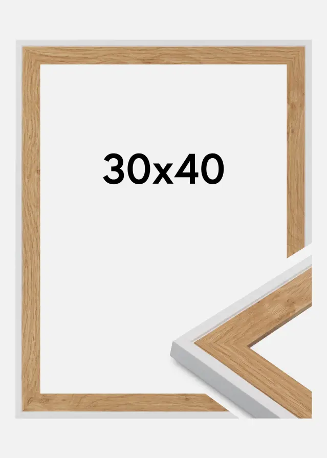 Okvir Linea Akrilno steklo Beech / White 30x40 cm