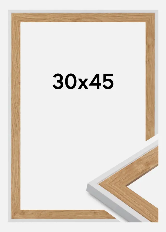 Okvir Linea Akrilno steklo Beech / White 30x45 cm