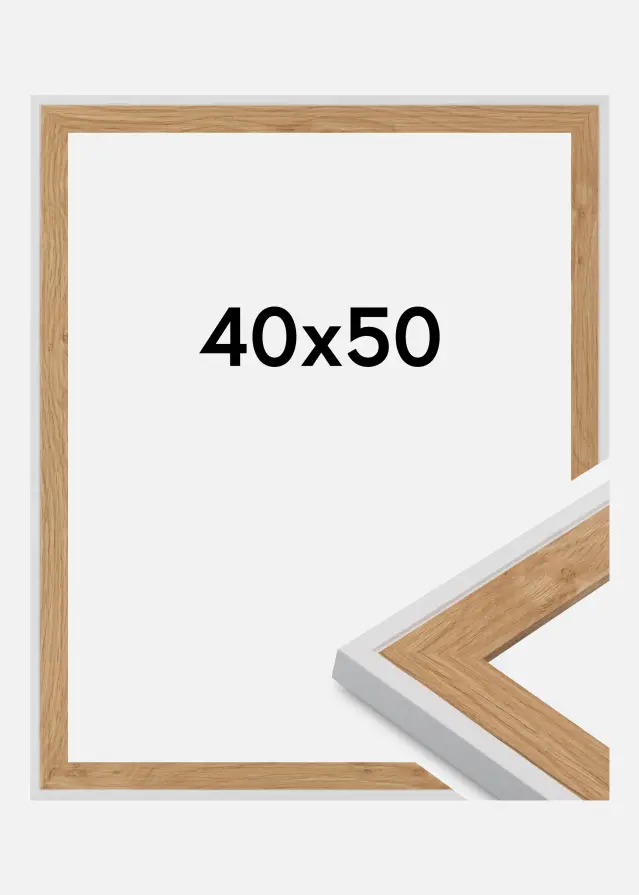 Okvir Linea Akrilno steklo Beech / White 40x50 cm