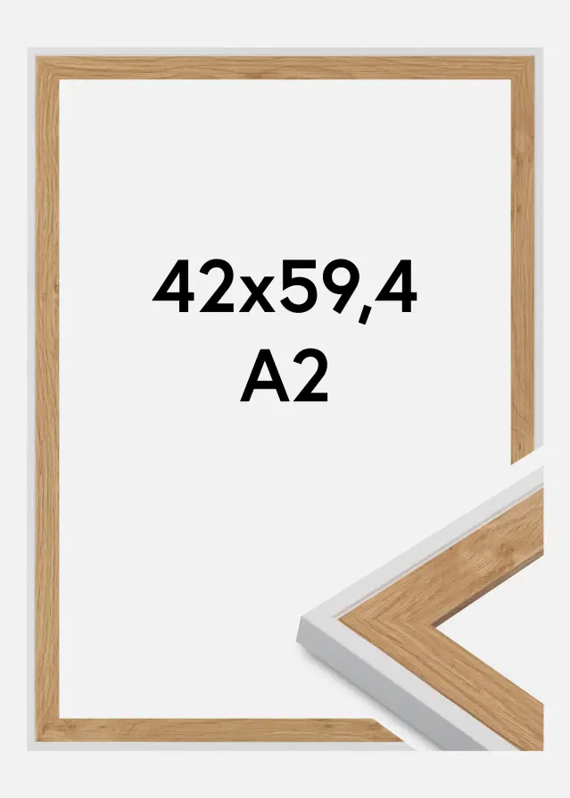 Okvir Linea Akrilno steklo Beech / White 42x59.4 cm (A2)