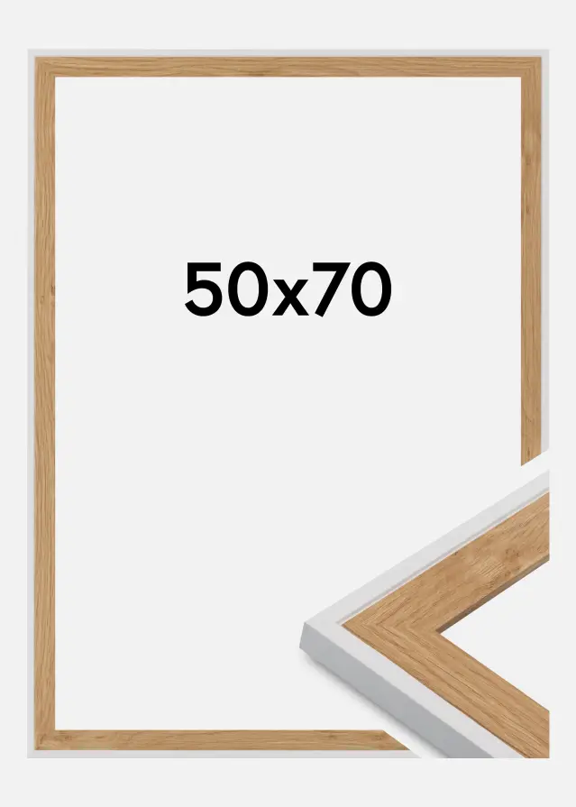 Okvir Linea Akrilno steklo Beech / White 50x70 cm
