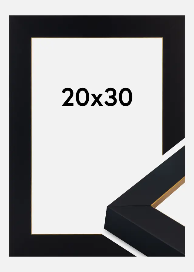 Okvir Sussex Akrilno steklo Črna/Zlata 20x30 cm