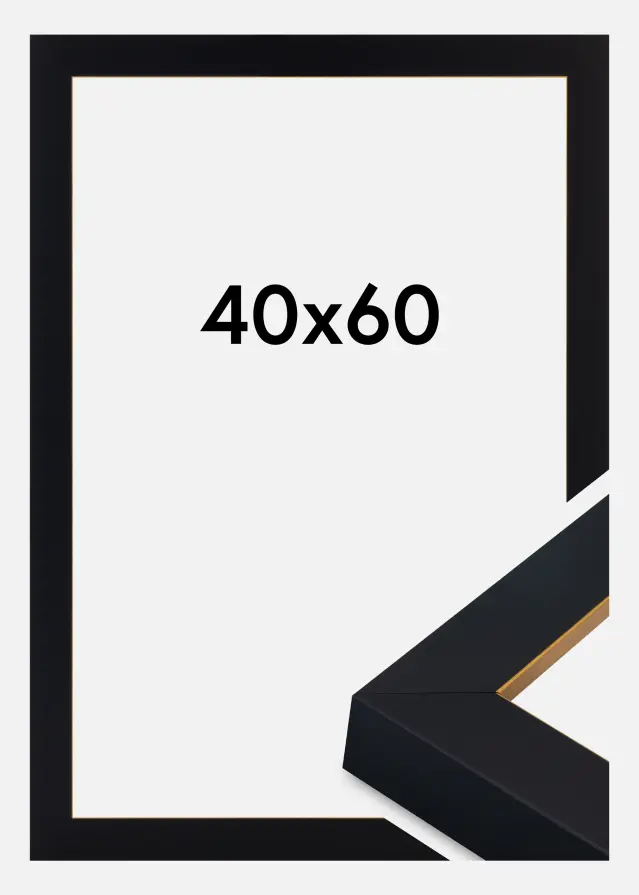 Okvir Sussex Akrilno steklo Črna/Zlata 40x60 cm
