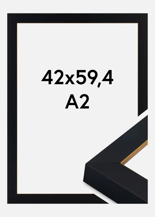 Okvir Sussex Akrilno steklo Črna/Zlata 42x59,4 cm (A2)