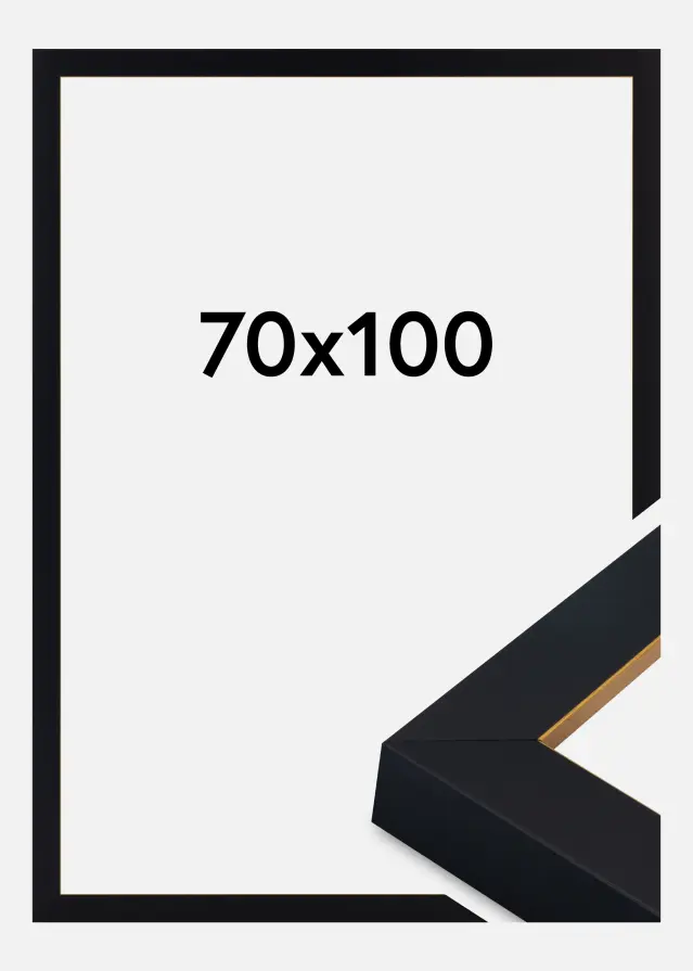 Okvir Sussex Akrilno steklo Črna/Zlata 70x100 cm