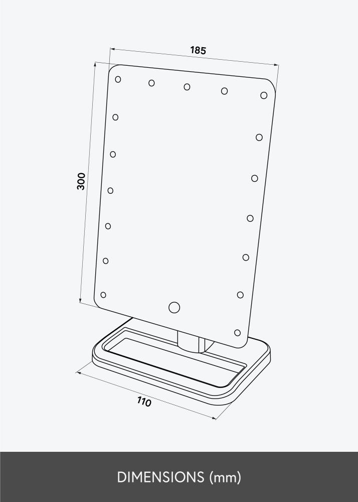 KAILA Ogledalo za ličenje Foot Bela 18x30 cm