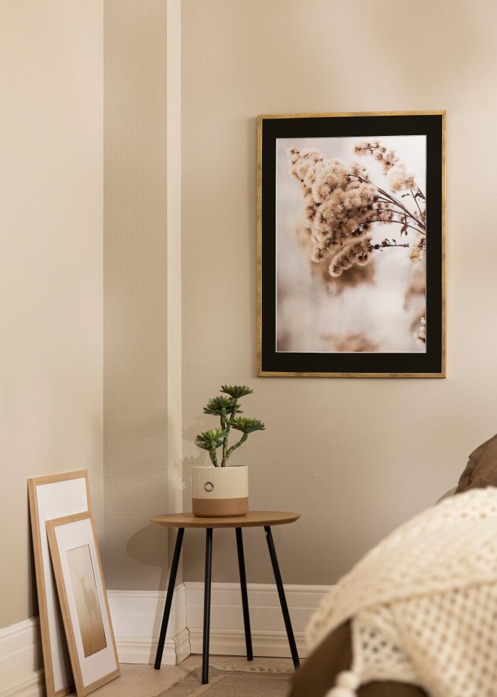 Okvir Galant Zlata 30x40 cm - Paspartŭ Črna 18x27 cm