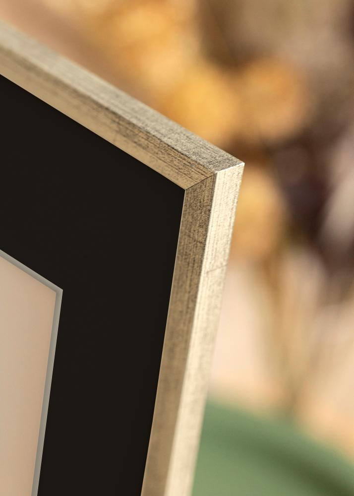 Okvir Galant Srebrna 40x50 cm - Paspartŭ Črna 12x16 inches