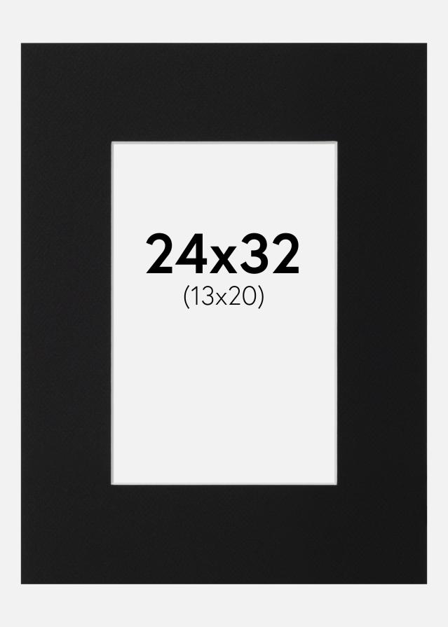 Paspartŭ Črni Standard (Belo Jedro) 24x32 cm (13x20)
