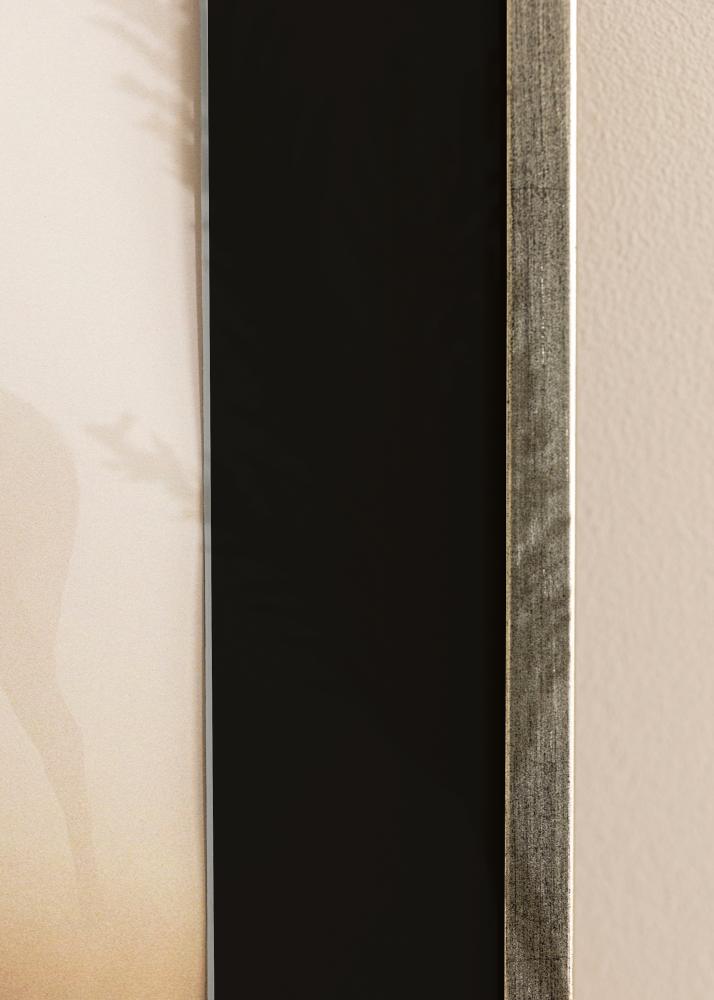 Okvir Galant Srebrna 40x50 cm - Paspartŭ Črna 12x16 inches