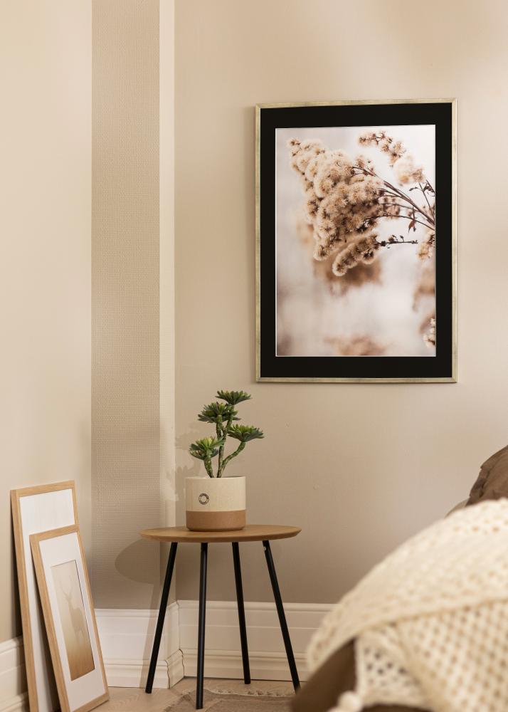 Okvir Galant Srebrna 40x50 cm - Paspartŭ Črna 12x16 inches