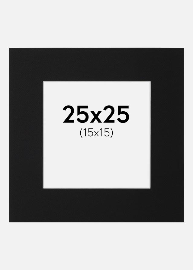 Paspartŭ Črni Standard (Belo Jedro) 25x25 cm (15x15)