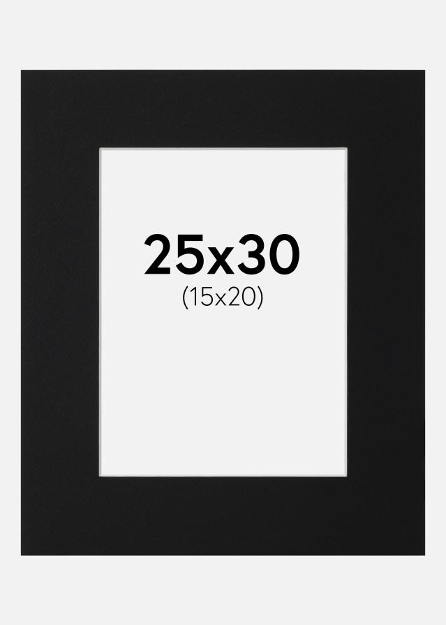 Paspartŭ Črni Standard (Belo Jedro) 25x30 cm (15x20)