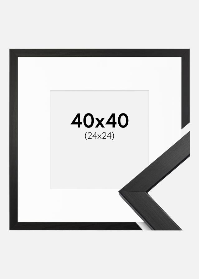Okvir Eleganten Črna 40x40 cm - Paspartŭ Bela 25x25 cm