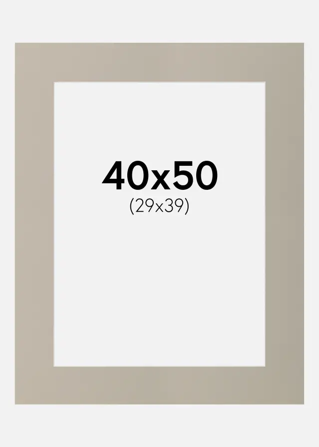 Paspartŭ Biserno-siva 40x50 cm (29x39)