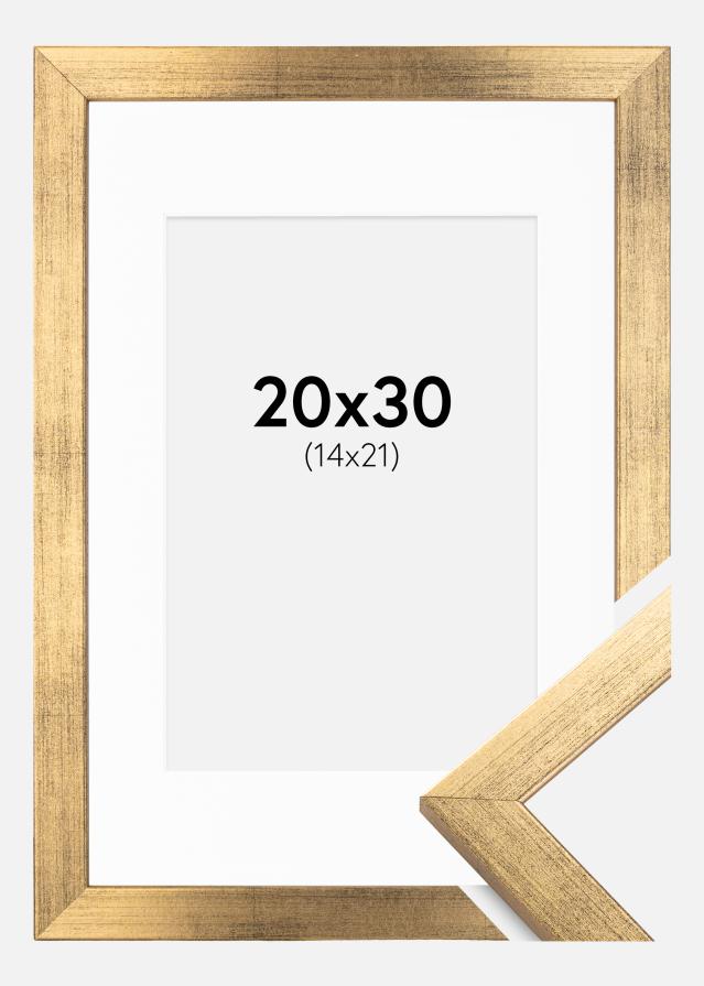 Okvir Eleganten Zlata 20x30 cm - Paspartŭ Bela 15x22 cm