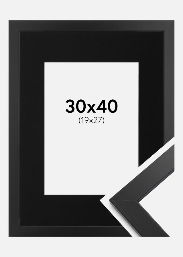Okvir Black Wood 30x40 cm - Paspartŭ Črna 20x28 cm