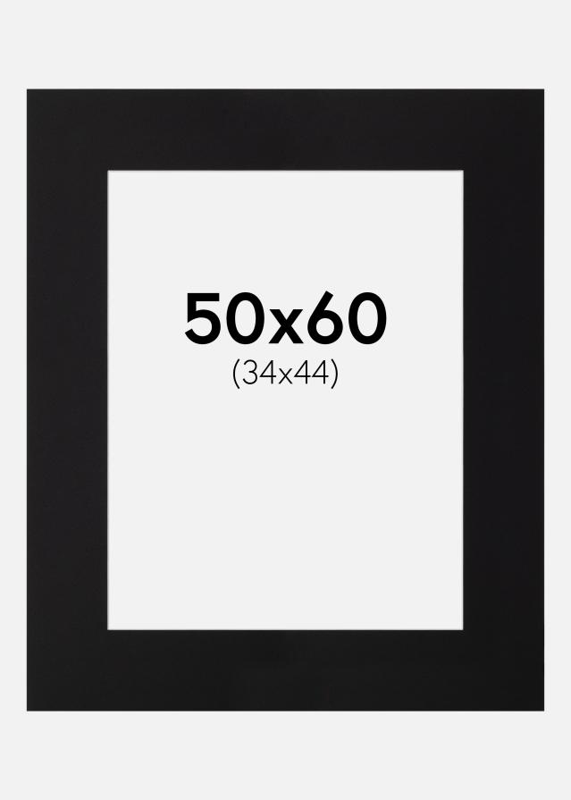 Paspartŭ Črna Standarden Bel notranji rob 50x60 cm (34x44)