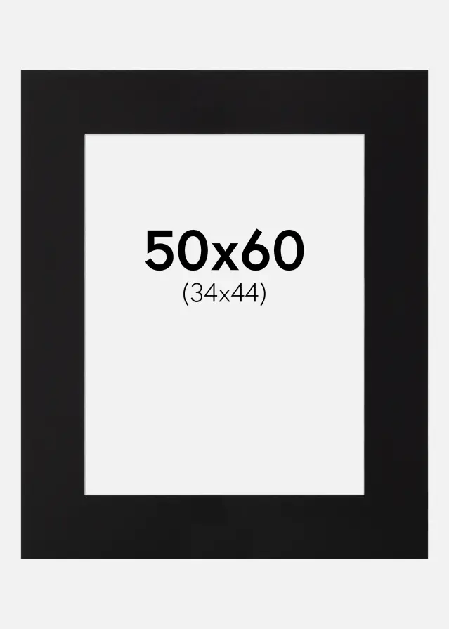 Paspartŭ Črna Standarden Bel notranji rob 50x60 cm (34x44)