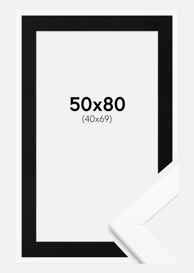 Okvir Trendline Bela 50x80 cm - Paspartŭ Črna 41x70 cm