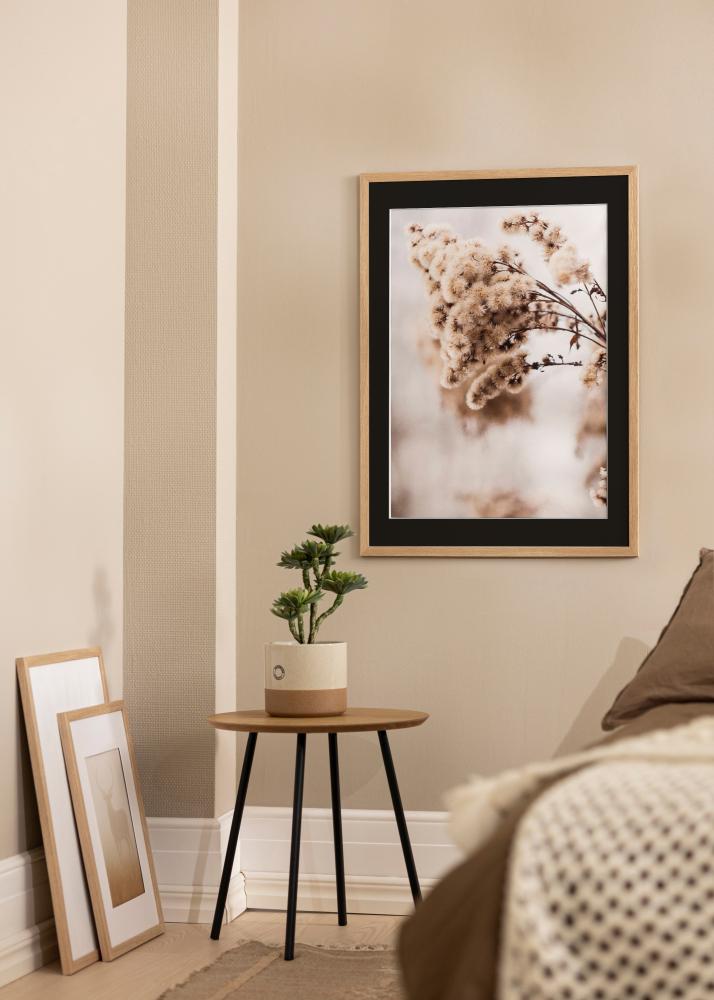 Okvir Eleganten Hrast 18x24 cm - Paspartŭ Črna 13x18 cm