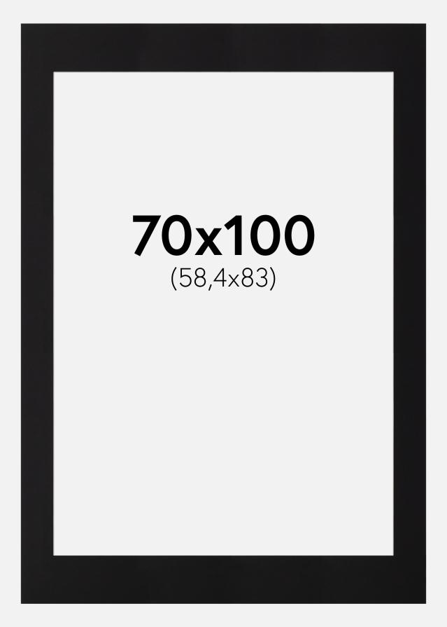 Paspartŭ Črna Standarden Bel notranji rob 70x100 cm (58,4x83 - A1)