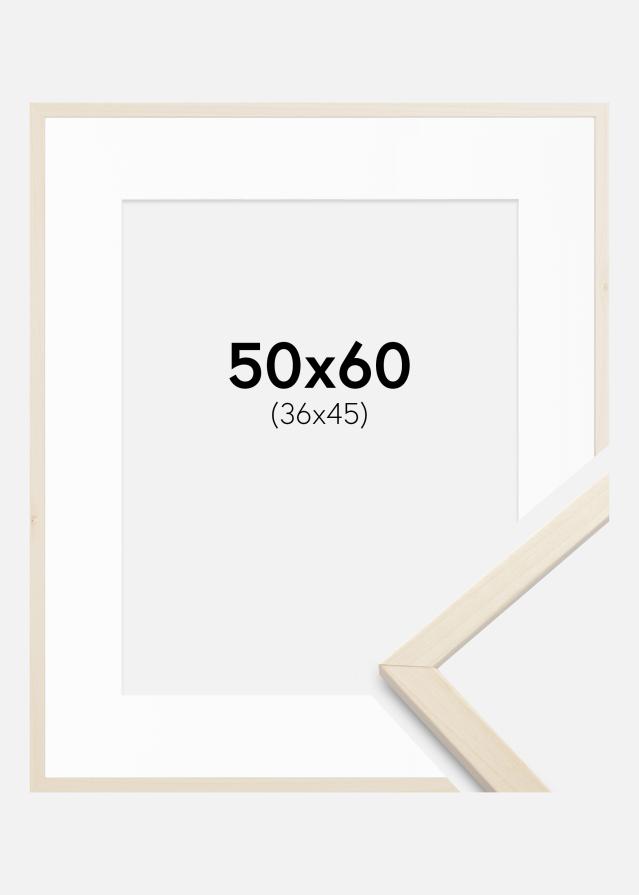 Okvir Edsbyn Javor 50x60 cm - Paspartŭ Bela 37x46 cm