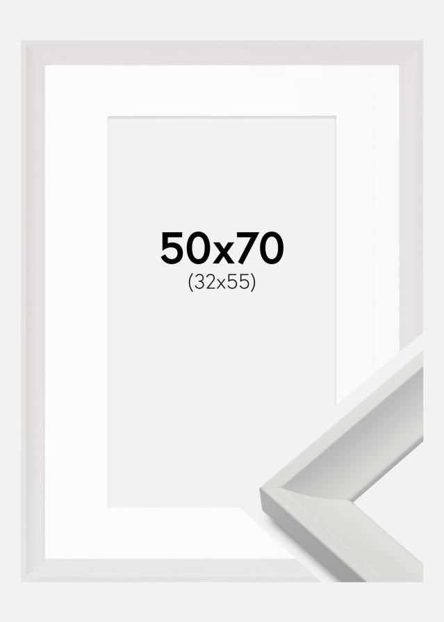 Okvir Öjaren Bela 50x70 cm - Paspartŭ Bela 33x56 cm