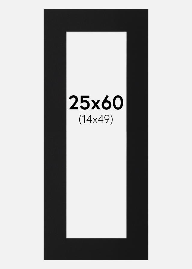 Paspartŭ Črni Standard (Belo Jedro) 25x60 cm (14x49)