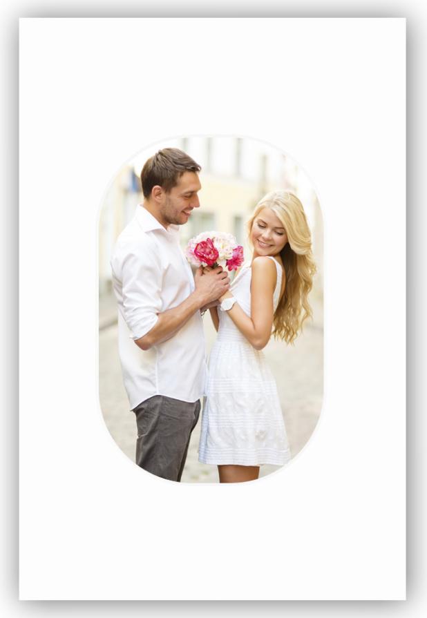 Paspartŭ Bela Okrogli robovi 40x50 cm (29x39 cm)