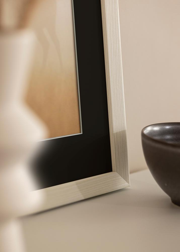 Okvir Fiorito Bela 40x60 cm - Paspartŭ Črna 25x50 cm