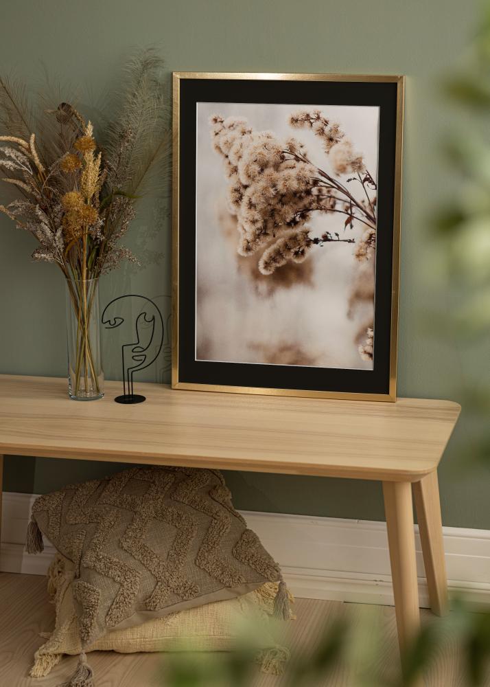 Okvir Trendy Zlata 50x60 cm - Paspartŭ Črna 40x50 cm