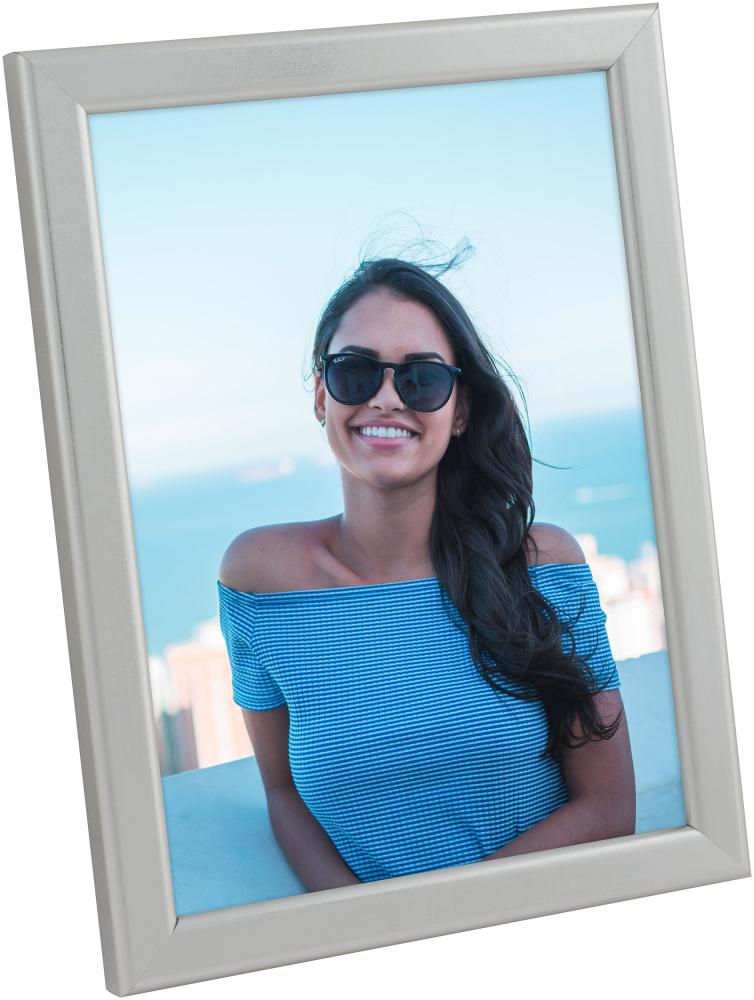 Okvir Slim Mat Antirefleksno steklo Srebrna 15x20 cm