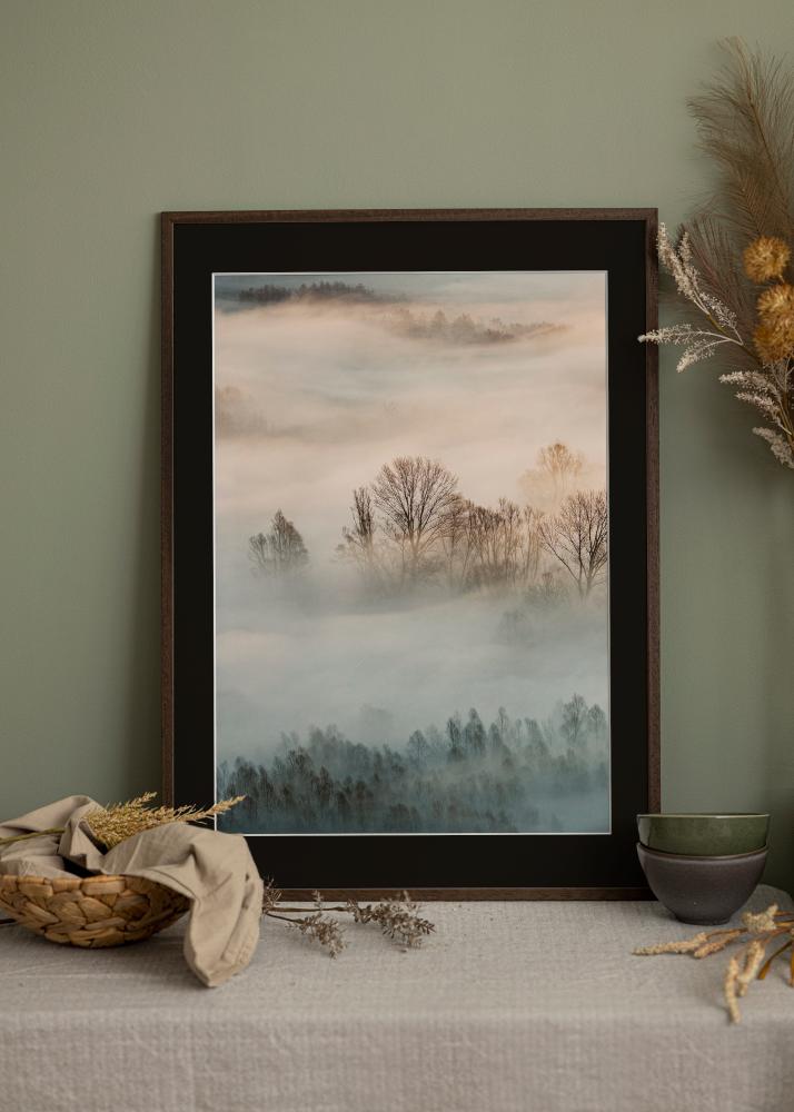 Okvir Edsbyn Oreh 18x18 cm - Paspartŭ Črna 12x12 cm