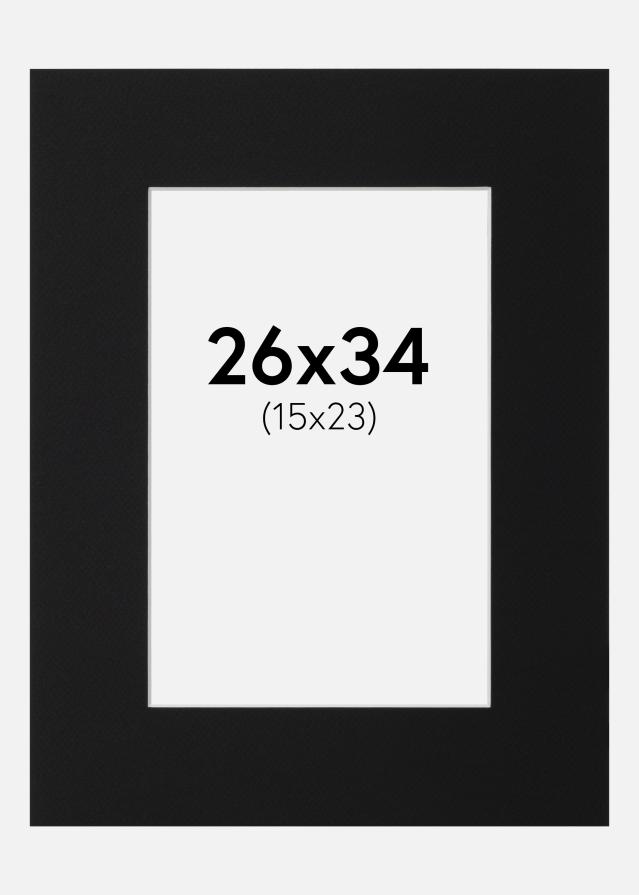 Paspartŭ Črni Standard (Belo Jedro) 26x34 cm (15x23)