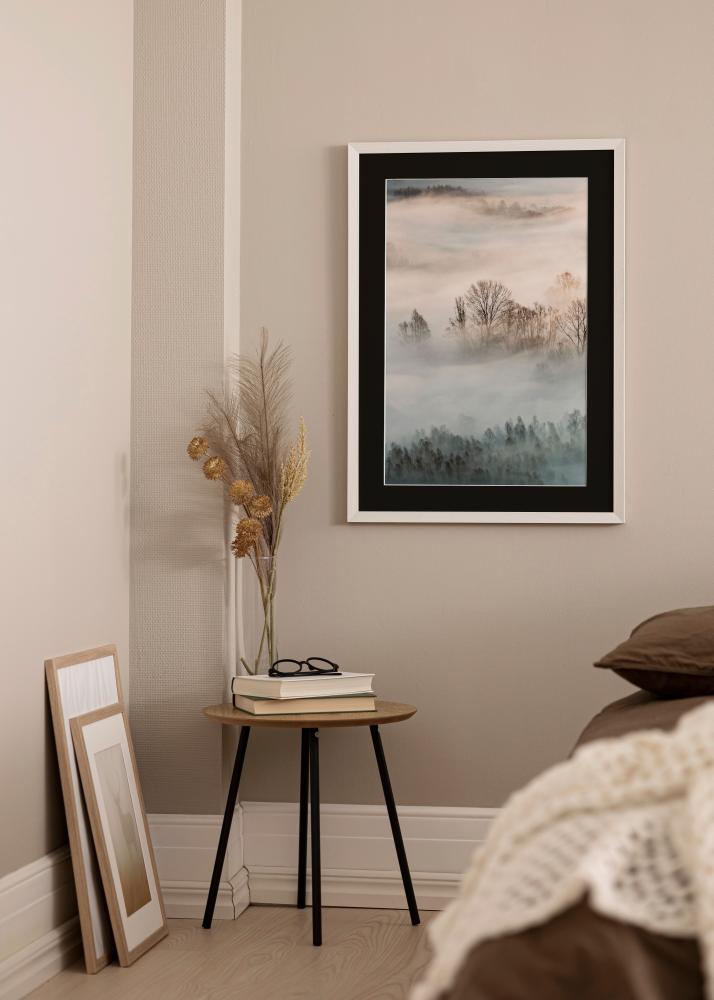 Okvir Fiorito Bela 40x60 cm - Paspartŭ Črna 25x50 cm