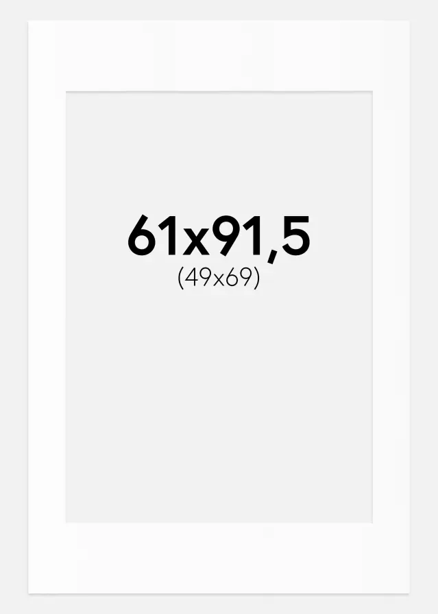 Paspartŭ Bela Standarden Bel notranji rob 61x91,5 cm (49x69)