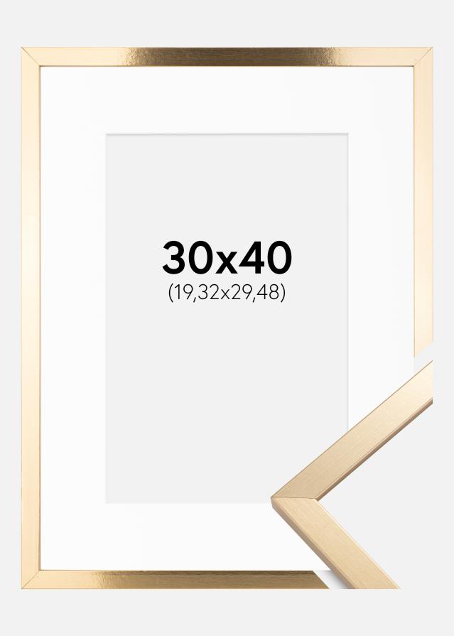 Okvir Trendy Zlata 30x40 cm - Paspartŭ Bela 8x12 inches